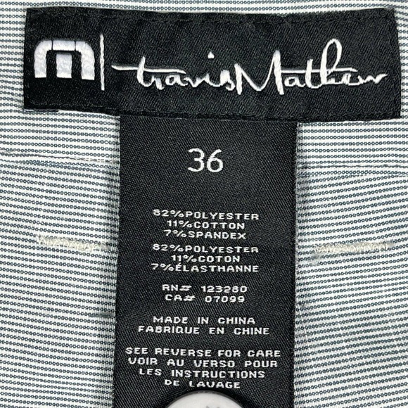 Travis Mathew Mens 36 Gold Shorts Blue Striped Regular Fit‎ Mid Rise Pockets Zip - Picture 7 of 10